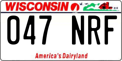 WI license plate 047NRF