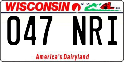 WI license plate 047NRI