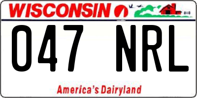 WI license plate 047NRL