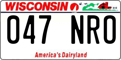 WI license plate 047NRO