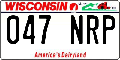 WI license plate 047NRP