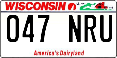 WI license plate 047NRU