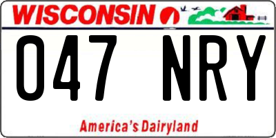 WI license plate 047NRY