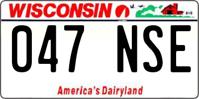WI license plate 047NSE