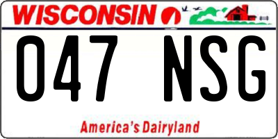 WI license plate 047NSG