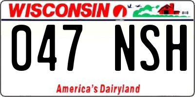 WI license plate 047NSH