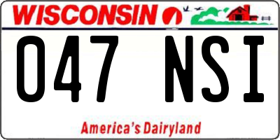 WI license plate 047NSI