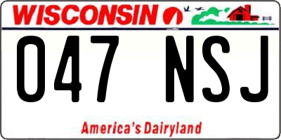 WI license plate 047NSJ