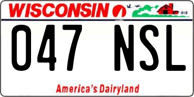 WI license plate 047NSL
