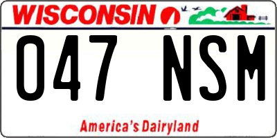 WI license plate 047NSM