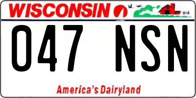 WI license plate 047NSN