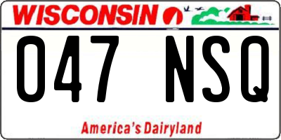 WI license plate 047NSQ