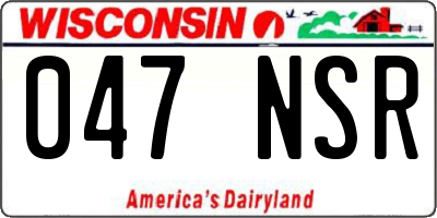 WI license plate 047NSR