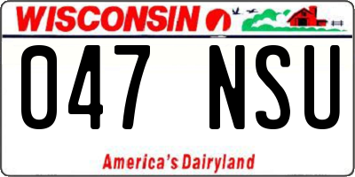 WI license plate 047NSU