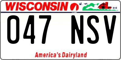 WI license plate 047NSV