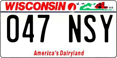 WI license plate 047NSY