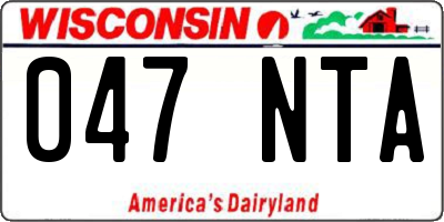 WI license plate 047NTA