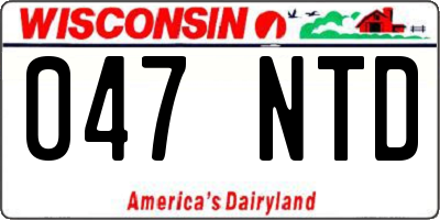 WI license plate 047NTD