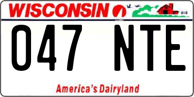 WI license plate 047NTE