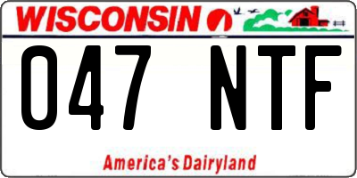 WI license plate 047NTF
