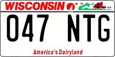 WI license plate 047NTG