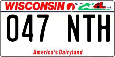 WI license plate 047NTH