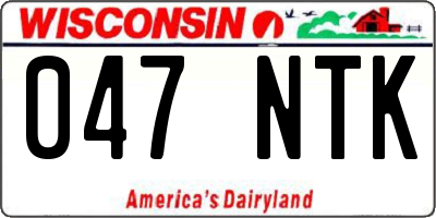 WI license plate 047NTK
