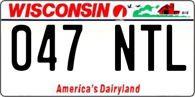 WI license plate 047NTL