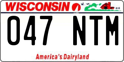 WI license plate 047NTM
