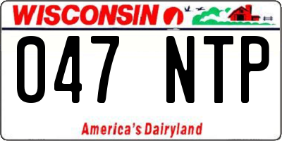 WI license plate 047NTP