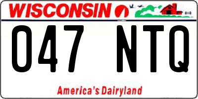 WI license plate 047NTQ