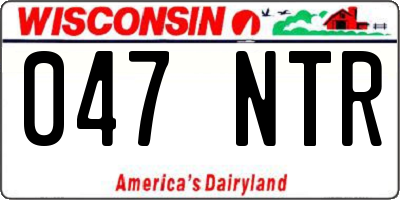 WI license plate 047NTR