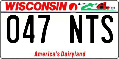 WI license plate 047NTS