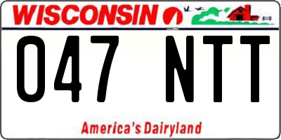 WI license plate 047NTT