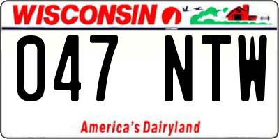 WI license plate 047NTW