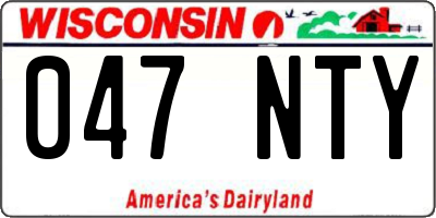 WI license plate 047NTY