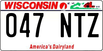 WI license plate 047NTZ