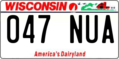 WI license plate 047NUA