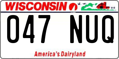WI license plate 047NUQ
