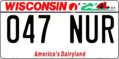 WI license plate 047NUR