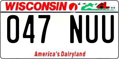 WI license plate 047NUU