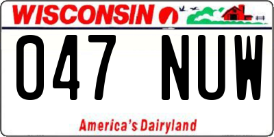 WI license plate 047NUW
