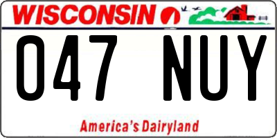 WI license plate 047NUY