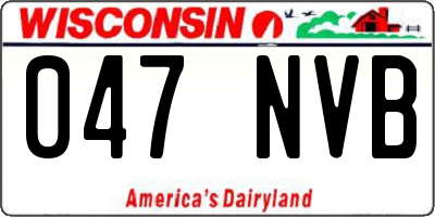 WI license plate 047NVB