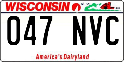 WI license plate 047NVC