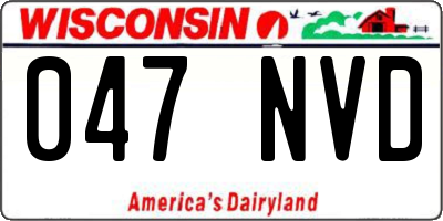 WI license plate 047NVD