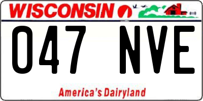 WI license plate 047NVE
