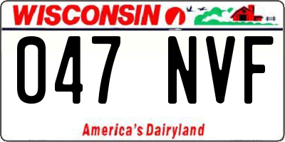 WI license plate 047NVF