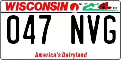 WI license plate 047NVG