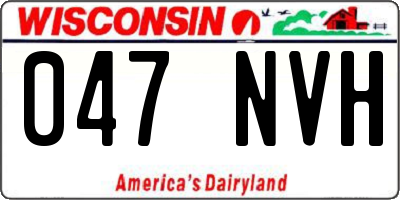 WI license plate 047NVH